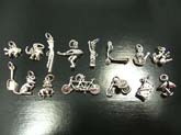 Collectible bike and animals genius sterling silver pendant